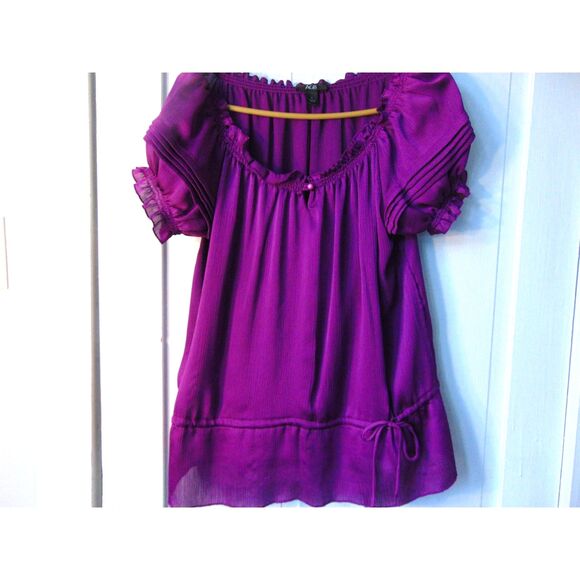 AGB Purple Flowy Pullover Top with built in cami, light weight Size Large SZ L - Picture 1 of 8